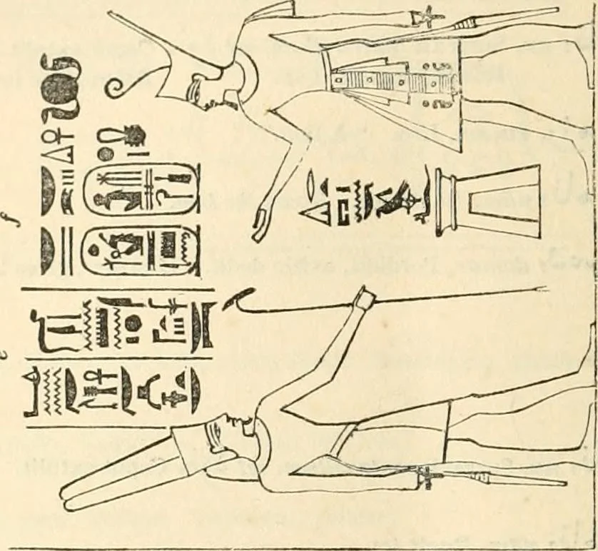 An illustration from The one primeval language traced experimentally through ancient inscriptions in alphabetic characters of lost powers from the four continents including the voice of Israel from the rocks of Sinai and the vestiges of patriarchal tradition from the monuments of Egypt, Eturia, and southern Arabia, 1851, leaf 327