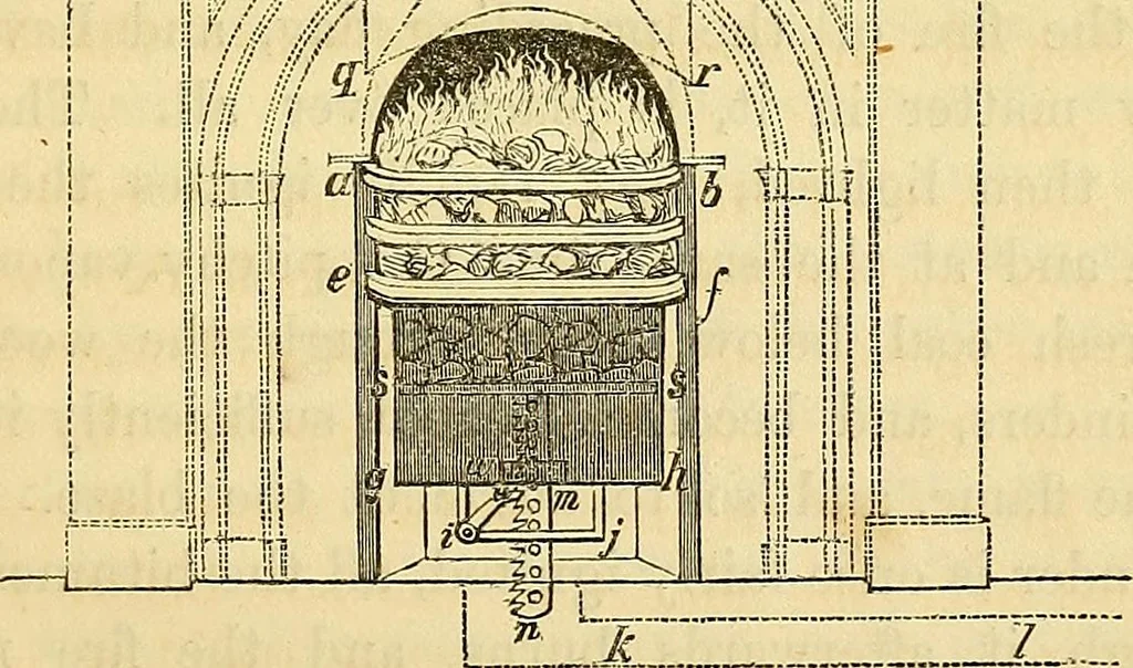 An illustration from On the smokeless fire-place : chimney-valves, and other means, old and new, of obtaining healthful warmth and ventilation, 1855, leaf 22