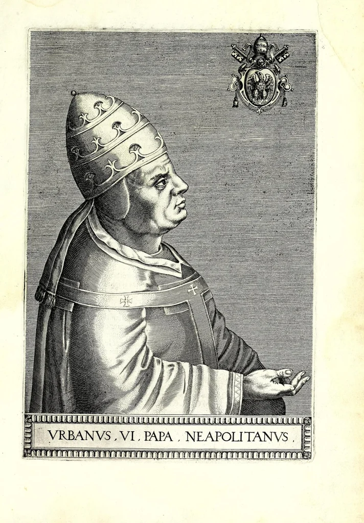 An illustration from Onvphrii Panvinii veronensis, fratris Eremitae Augustiniani, XXVII. pontificvm maximorvm elogia et imagines : accuratissime ad uiuum aeneis typeis delineatae, 1568, leaf 11