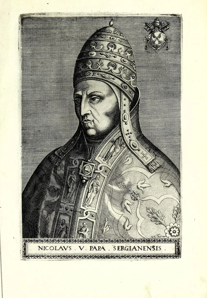 An illustration from Onvphrii Panvinii veronensis, fratris Eremitae Augustiniani, XXVII. pontificvm maximorvm elogia et imagines : accuratissime ad uiuum aeneis typeis delineatae, 1568, leaf 29