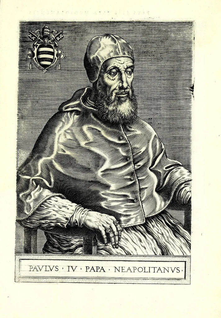 An illustration from Onvphrii Panvinii veronensis, fratris Eremitae Augustiniani, XXVII. pontificvm maximorvm elogia et imagines : accuratissime ad uiuum aeneis typeis delineatae, 1568, leaf 59