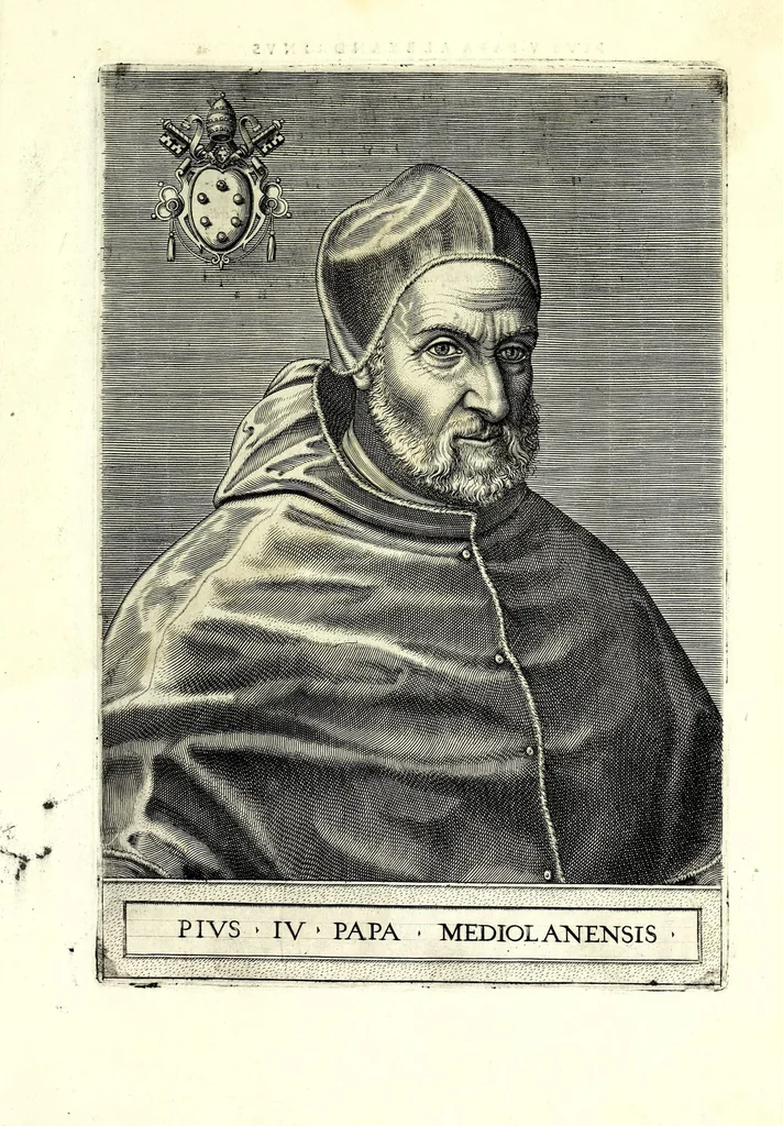 An illustration from Onvphrii Panvinii veronensis, fratris Eremitae Augustiniani, XXVII. pontificvm maximorvm elogia et imagines : accuratissime ad uiuum aeneis typeis delineatae, 1568, leaf 61