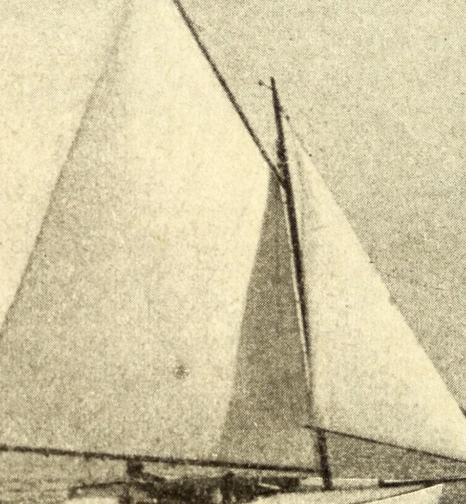 An illustration from On yacht sailing : a simple treatise for beginners upon the art of handling small yachts and boats, 1904, leaf 107