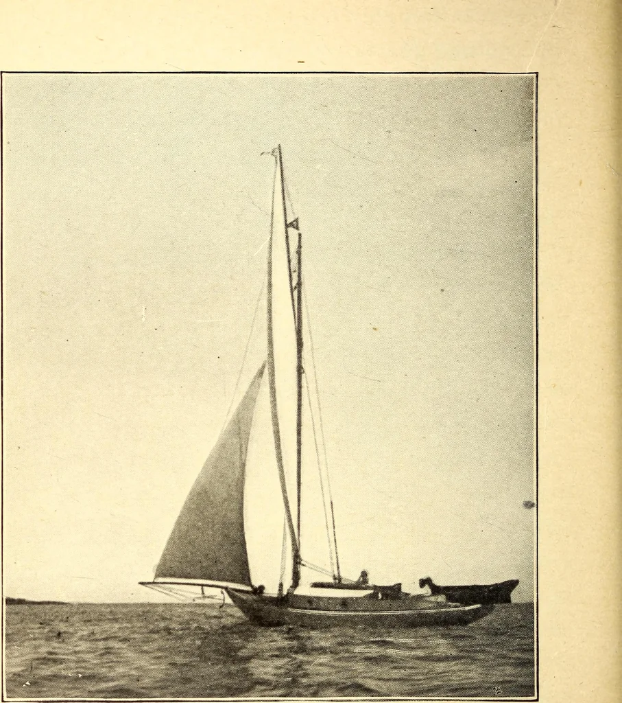 An illustration from On yacht sailing : a simple treatise for beginners upon the art of handling small yachts and boats, 1904, leaf 45