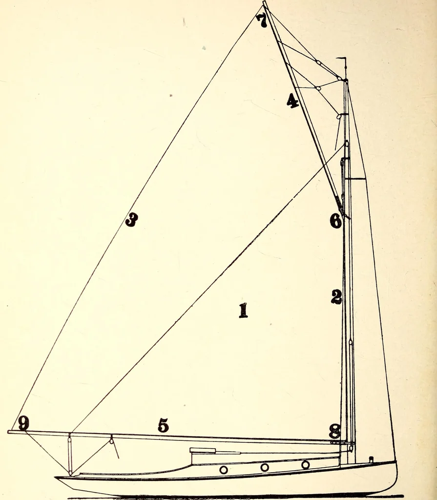 An illustration from On yacht sailing : a simple treatise for beginners upon the art of handling small yachts and boats, 1904, leaf 81