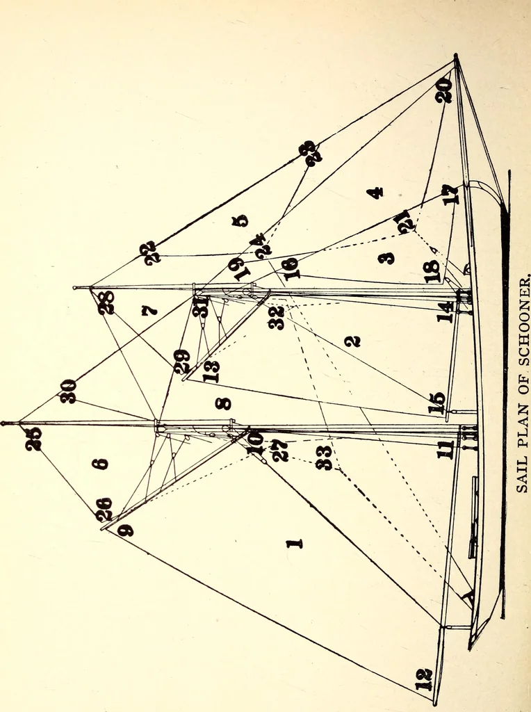 An illustration from On yacht sailing : a simple treatise for beginners upon the art of handling small yachts and boats, 1904, leaf 97