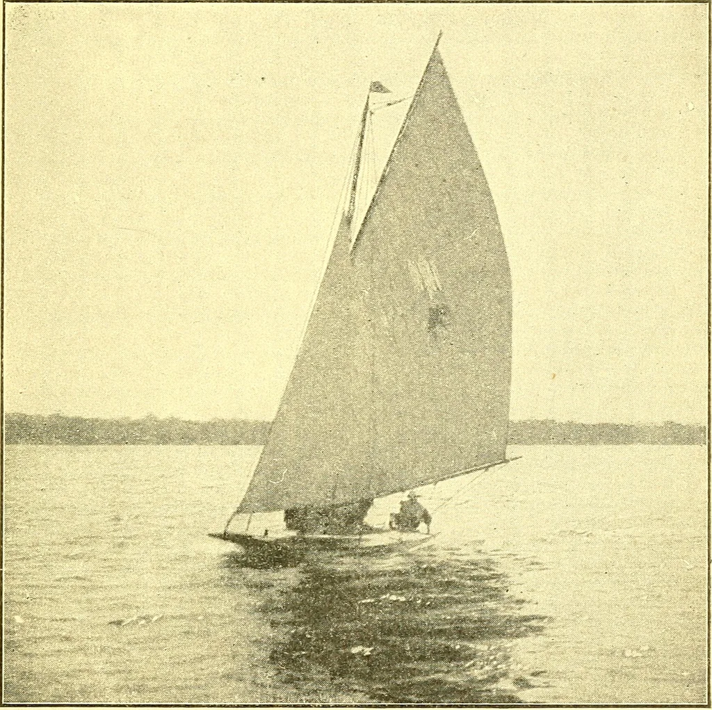 An illustration from On yacht sailing; a simple treatise for beginners upon the art of handling small yachts and boats, 1904, leaf 106