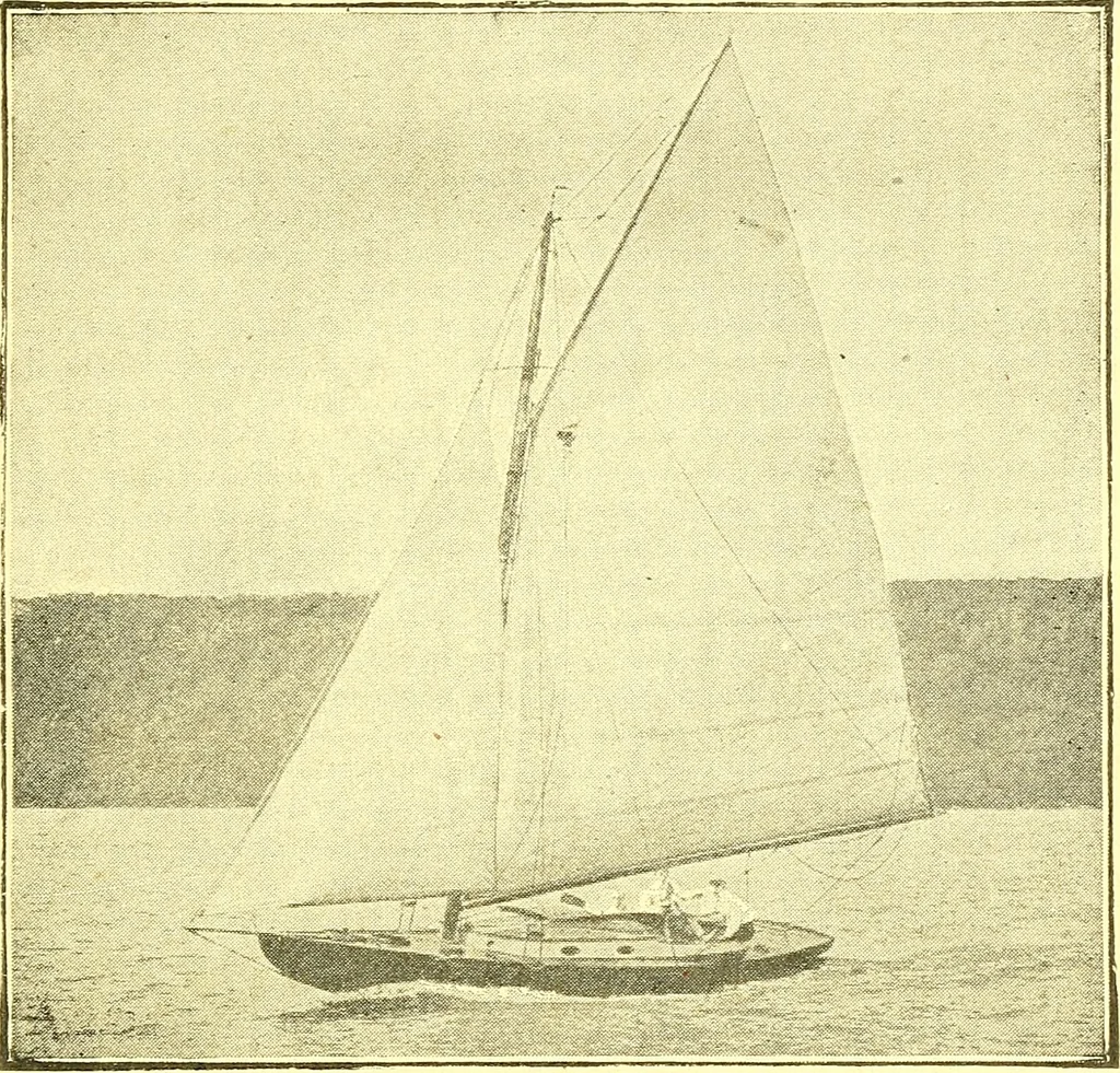 An illustration from On yacht sailing; a simple treatise for beginners upon the art of handling small yachts and boats, 1904, leaf 108
