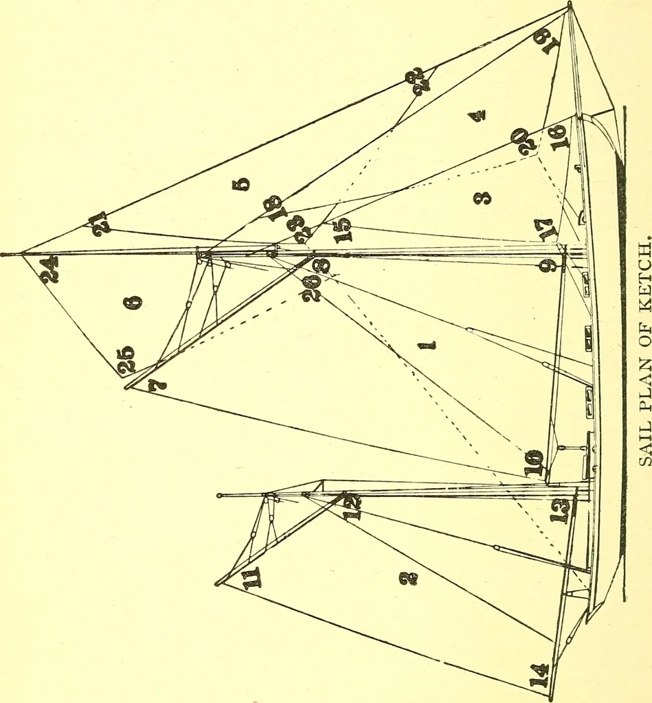 An illustration from On yacht sailing; a simple treatise for beginners upon the art of handling small yachts and boats, 1904, leaf 93