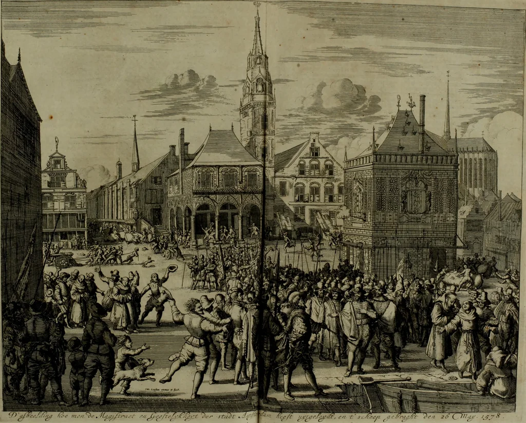 An illustration from Oorsprongk, Begin, en Vervolgh der Nederlandsche Oorlogen, beroerten, en Borgerlyke Oneenigheden : beginnende met d'opdracht der selve Landen, gedaen by Keyser Karel den Vijfden, aen sijnen Soon Konink Philippus van Spanjen, en eindigende met het einde van 't jaer M D C, 1679, leaf 1059