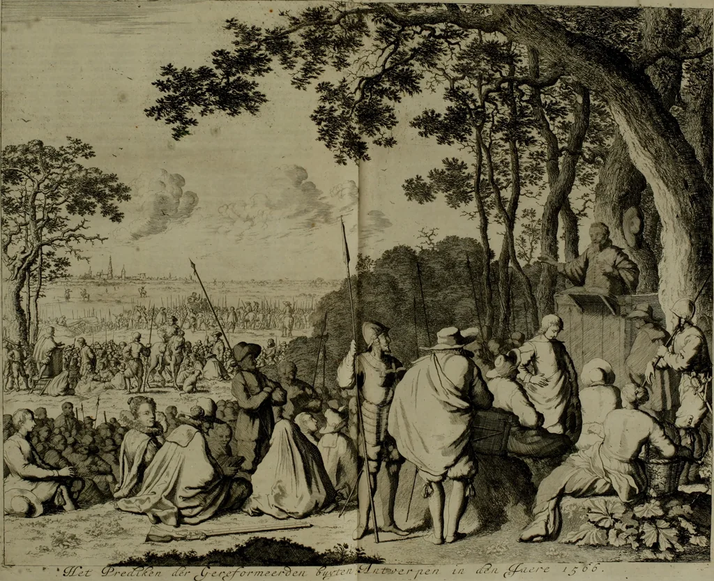 An illustration from Oorsprongk, Begin, en Vervolgh der Nederlandsche Oorlogen, beroerten, en Borgerlyke Oneenigheden : beginnende met d'opdracht der selve Landen, gedaen by Keyser Karel den Vijfden, aen sijnen Soon Konink Philippus van Spanjen, en eindigende met het einde van 't jaer M D C, 1679, leaf 109