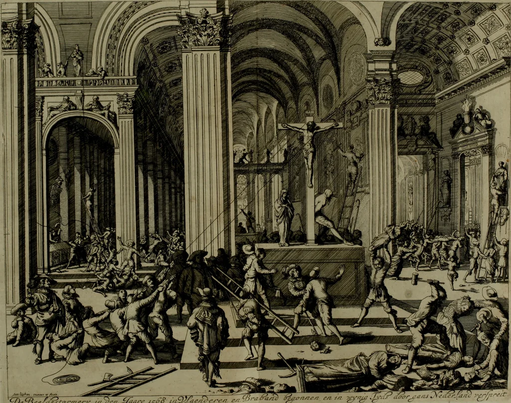 An illustration from Oorsprongk, Begin, en Vervolgh der Nederlandsche Oorlogen, beroerten, en Borgerlyke Oneenigheden : beginnende met d'opdracht der selve Landen, gedaen by Keyser Karel den Vijfden, aen sijnen Soon Konink Philippus van Spanjen, en eindigende met het einde van 't jaer M D C, 1679, leaf 129