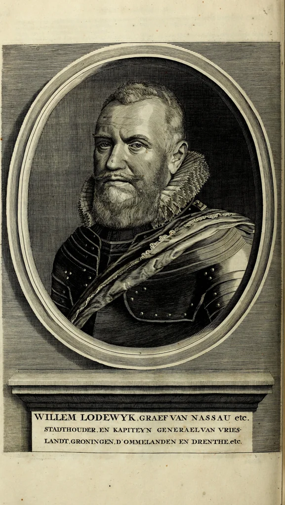 An illustration from Oorsprongk, Begin, en Vervolgh der Nederlandsche Oorlogen, beroerten, en Borgerlyke Oneenigheden : beginnende met d'opdracht der selve Landen, gedaen by Keyser Karel den Vijfden, aen sijnen Soon Konink Philippus van Spanjen, en eindigende met het einde van 't jaer M D C, 1679, leaf 437