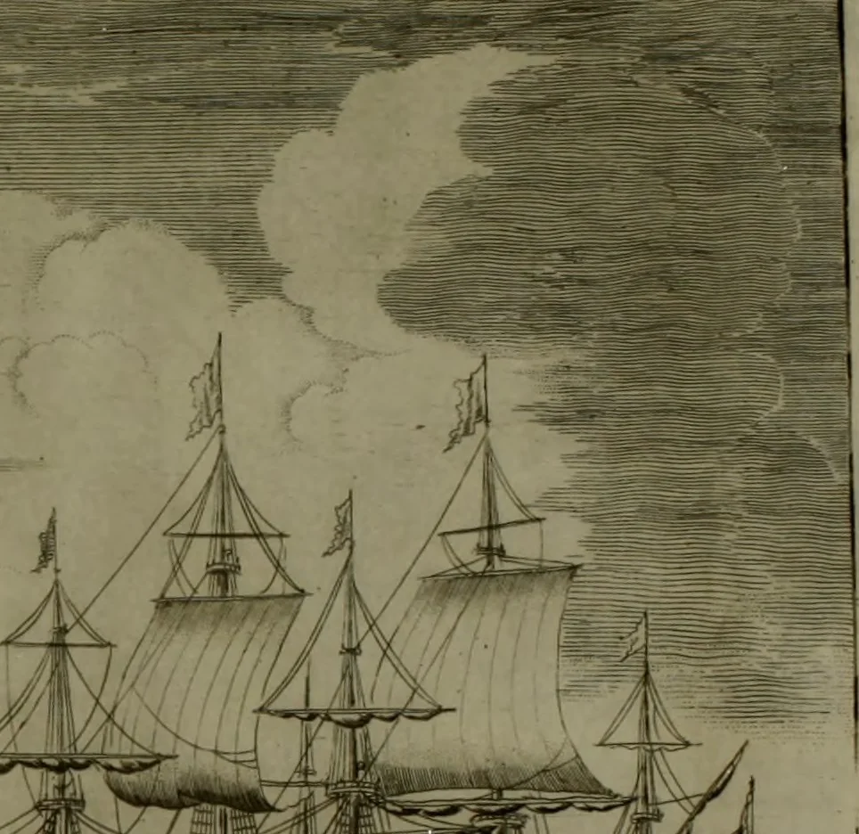An illustration from Oorsprongk, Begin, en Vervolgh der Nederlandsche Oorlogen, beroerten, en Borgerlyke Oneenigheden : beginnende met d'opdracht der selve Landen, gedaen by Keyser Karel den Vijfden, aen sijnen Soon Konink Philippus van Spanjen, en eindigende met het einde van 't jaer M D C, 1679, leaf 930