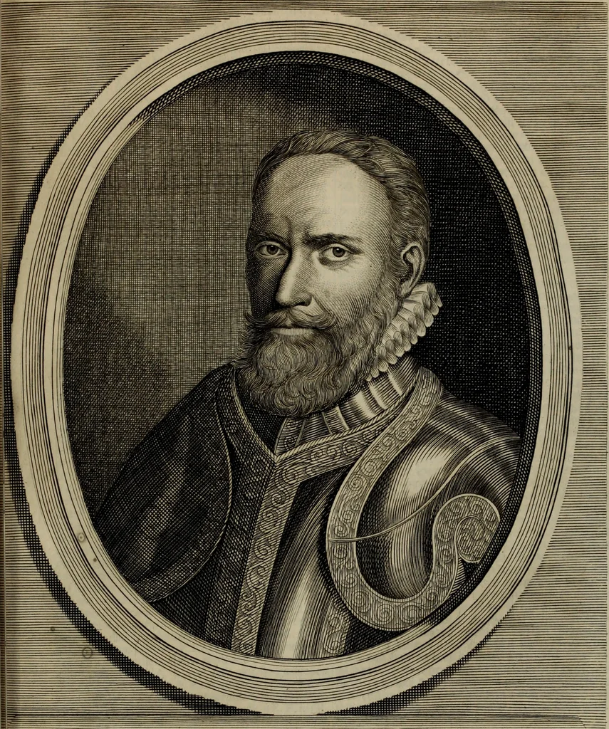 An illustration from Oorsprongk, Begin, en Vervolgh der Nederlandsche Oorlogen, beroerten, en Borgerlyke Oneenigheden : beginnende met d'opdracht der selve Landen, gedaen by Keyser Karel den Vijfden, aen sijnen Soon Konink Philippus van Spanjen, en eindigende met het einde van 't jaer M D C, 1679, leaf 205