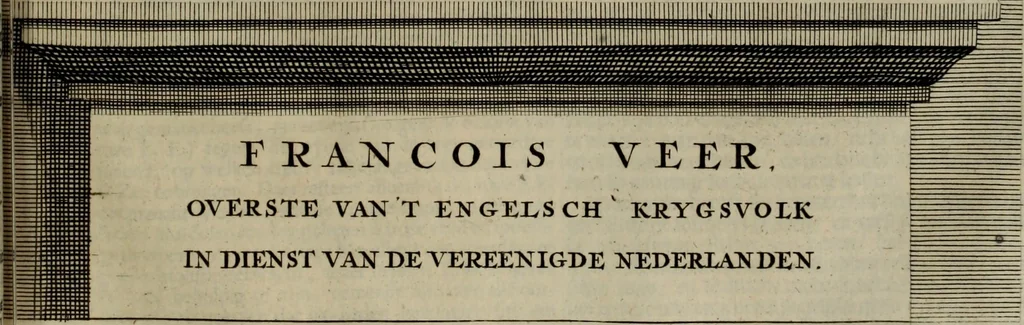 An illustration from Oorsprongk, Begin, en Vervolgh der Nederlandsche Oorlogen, beroerten, en Borgerlyke Oneenigheden : beginnende met d'opdracht der selve Landen, gedaen by Keyser Karel den Vijfden, aen sijnen Soon Konink Philippus van Spanjen, en eindigende met het einde van 't jaer M D C, 1679, leaf 205