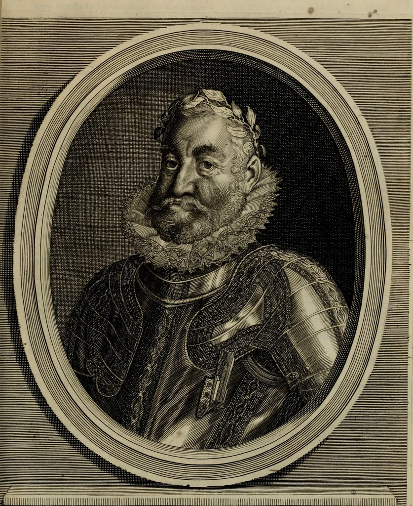 An illustration from Oorsprongk, Begin, en Vervolgh der Nederlandsche Oorlogen, beroerten, en Borgerlyke Oneenigheden : beginnende met d'opdracht der selve Landen, gedaen by Keyser Karel den Vijfden, aen sijnen Soon Konink Philippus van Spanjen, en eindigende met het einde van 't jaer M D C, 1679, leaf 318