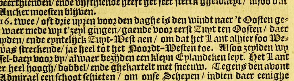 An illustration from Oost- en West-Indische voyagie; door de Strate Magallanes naer de Moluques, met ses schepen onder den commandeur Ioris Spilbergen. : Als mede de wonderlijcke reyse ghedaen door Willem Cornelisz Schouten van Hoorn, en Iacob le Maire, in den jaere 1615, 1616, 1617. Hoe sy bezuyden de Straet van Magallanes een nieuwe passagie tot in den groote Zuydt-Zee ontdeckt, voort den gheheelen aerd-kloot om-ghezeylt hebben ., 1648, leaf 31