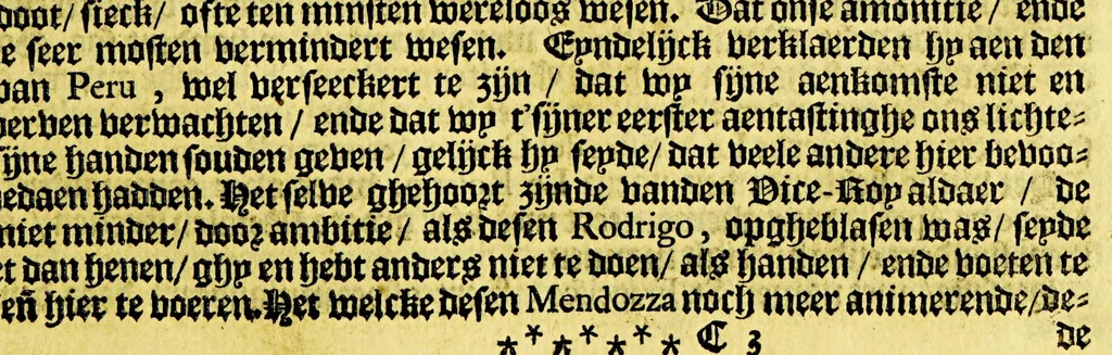 An illustration from Oost- en West-Indische voyagie; door de Strate Magallanes naer de Moluques, met ses schepen onder den commandeur Ioris Spilbergen. : Als mede de wonderlijcke reyse ghedaen door Willem Cornelisz Schouten van Hoorn, en Iacob le Maire, in den jaere 1615, 1616, 1617. Hoe sy bezuyden de Straet van Magallanes een nieuwe passagie tot in den groote Zuydt-Zee ontdeckt, voort den gheheelen aerd-kloot om-ghezeylt hebben ., 1648, leaf 45