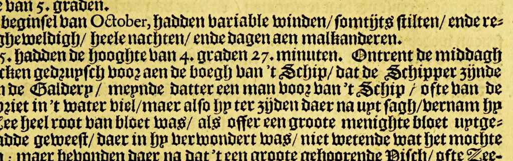 An illustration from Oost- en West-Indische voyagie; door de Strate Magallanes naer de Moluques, met ses schepen onder den commandeur Ioris Spilbergen. : Als mede de wonderlijcke reyse ghedaen door Willem Cornelisz Schouten van Hoorn, en Iacob le Maire, in den jaere 1615, 1616, 1617. Hoe sy bezuyden de Straet van Magallanes een nieuwe passagie tot in den groote Zuydt-Zee ontdeckt, voort den gheheelen aerd-kloot om-ghezeylt hebben ., 1648, leaf 81