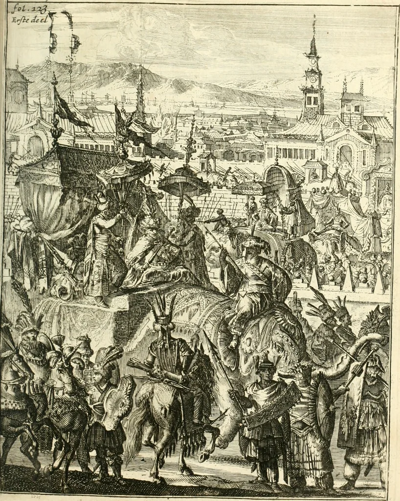 An illustration from Oost-Indische voyagie; vervattende veel voorname voorvallen en ongemeene oreemde geschiedenissen, bloedige zee- en landtgevechten tegen de Portugeesen en Makassaren .., 1676, leaf 162