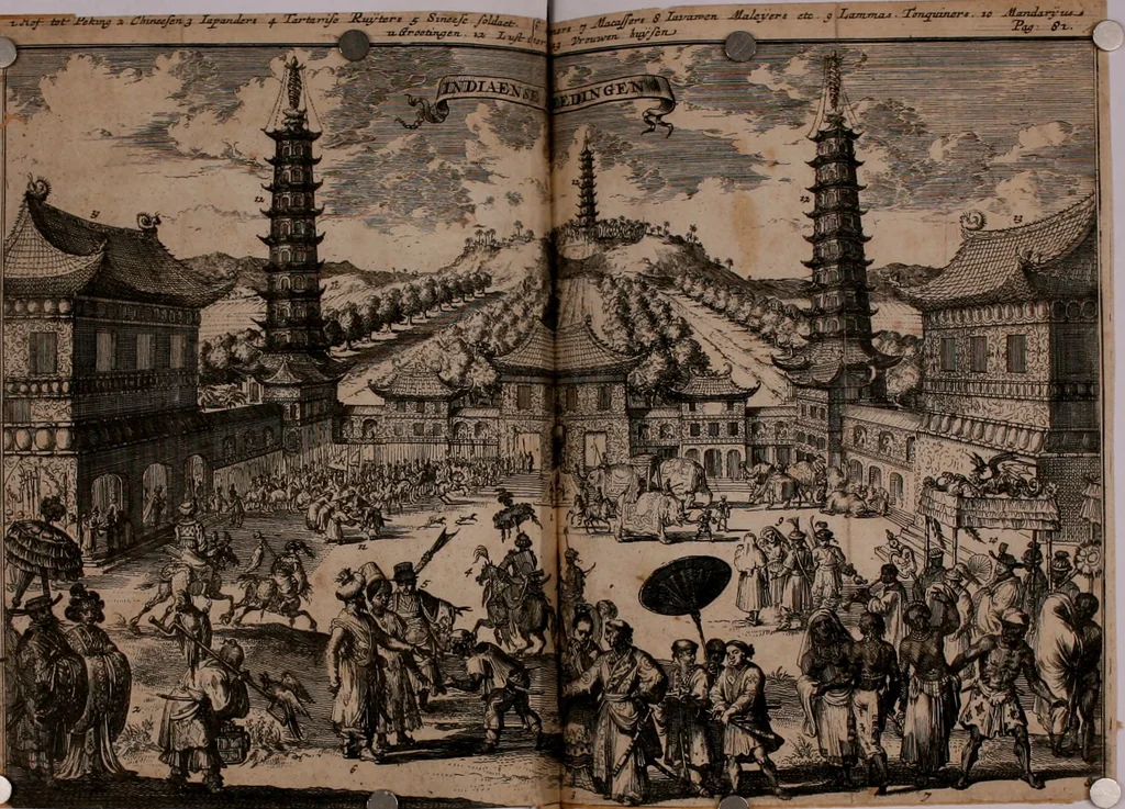 An illustration from Oost-Indische voyagie; vervattende veel voorname voorvallen en ongemeene oreemde geschiedenissen, bloedige zee- en landtgevechten tegen de Portugeesen en Makassaren .., 1676, leaf 231