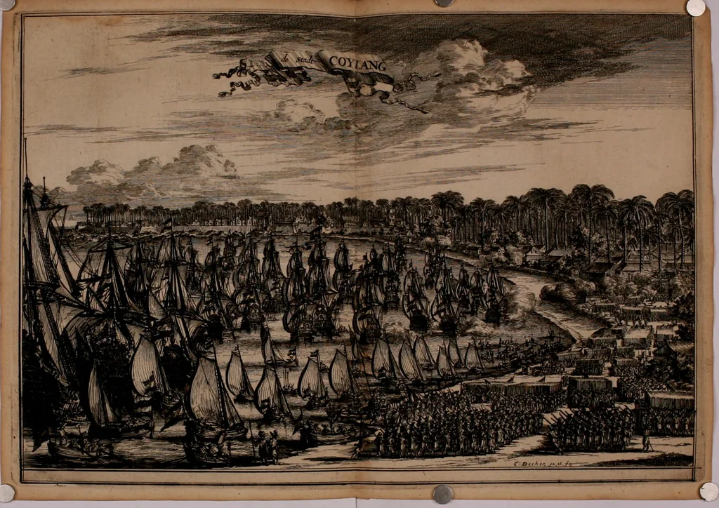 An illustration from Oost-Indische voyagie; vervattende veel voorname voorvallen en ongemeene oreemde geschiedenissen, bloedige zee- en landtgevechten tegen de Portugeesen en Makassaren .., 1676, leaf 243