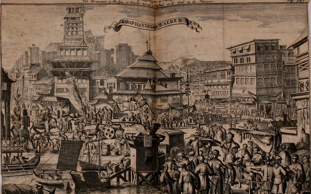 An illustration from Oost-Indische voyagie; vervattende veel voorname voorvallen en ongemeene oreemde geschiedenissen, bloedige zee- en landtgevechten tegen de Portugeesen en Makassaren .., 1676, leaf 249