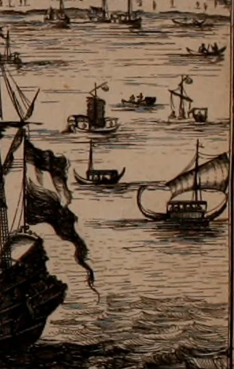 An illustration from Oost-Indische voyagie; vervattende veel voorname voorvallen en ongemeene oreemde geschiedenissen, bloedige zee- en landtgevechten tegen de Portugeesen en Makassaren .., 1676, leaf 451