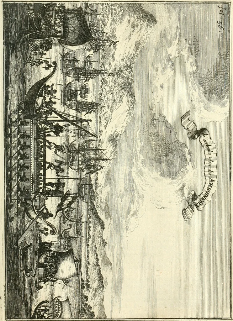 An illustration from Oost-Indische voyagie; vervattende veel voorname voorvallen en ongemeene oreemde geschiedenissen, bloedige zee- en landtgevechten tegen de Portugeesen en Makassaren .., 1676, leaf 82