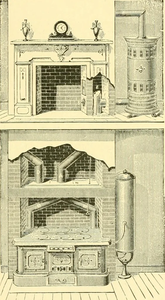 An illustration from The open fireplace in all ages, 1886, leaf 110