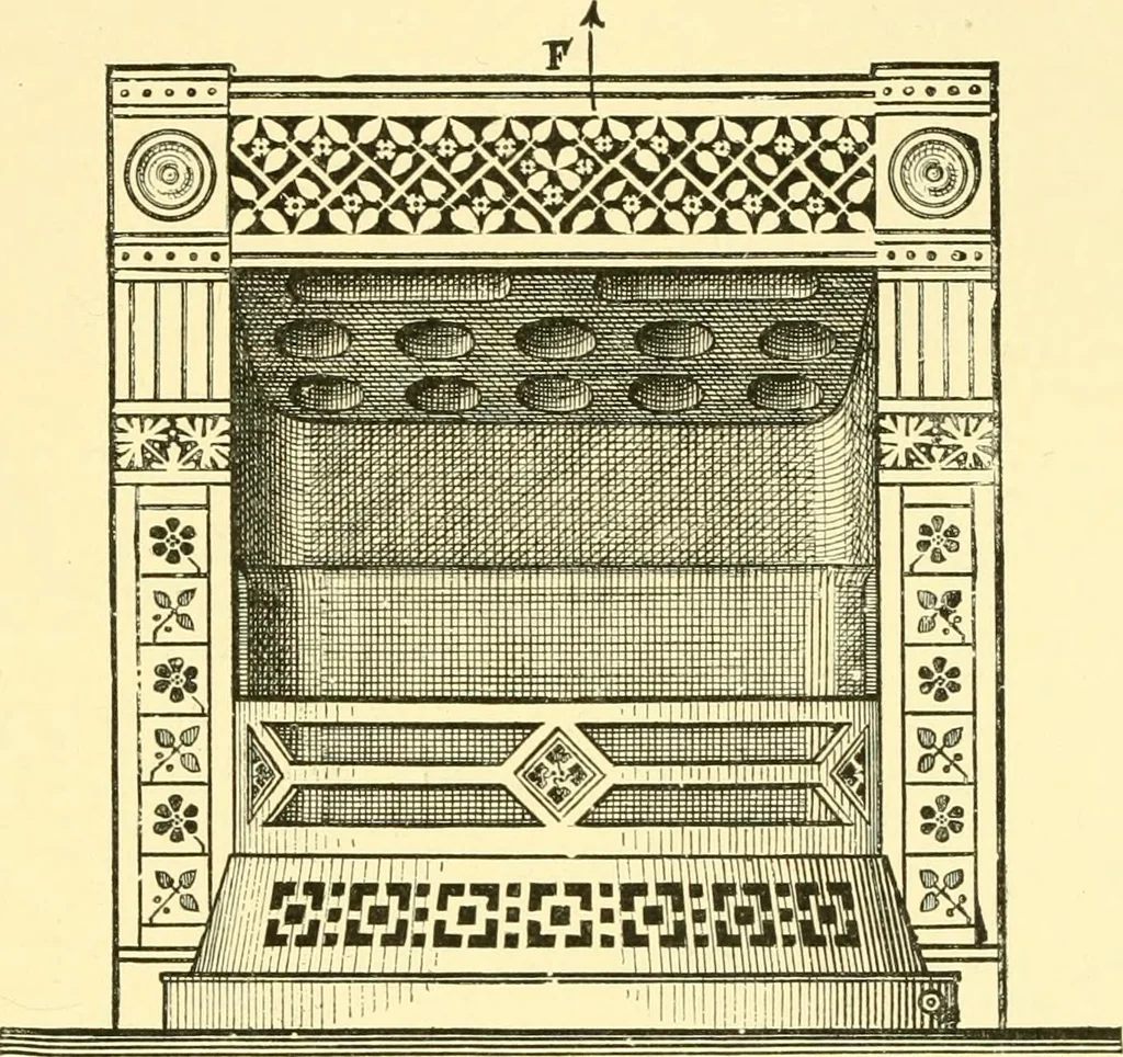 An illustration from The open fireplace in all ages, 1886, leaf 112