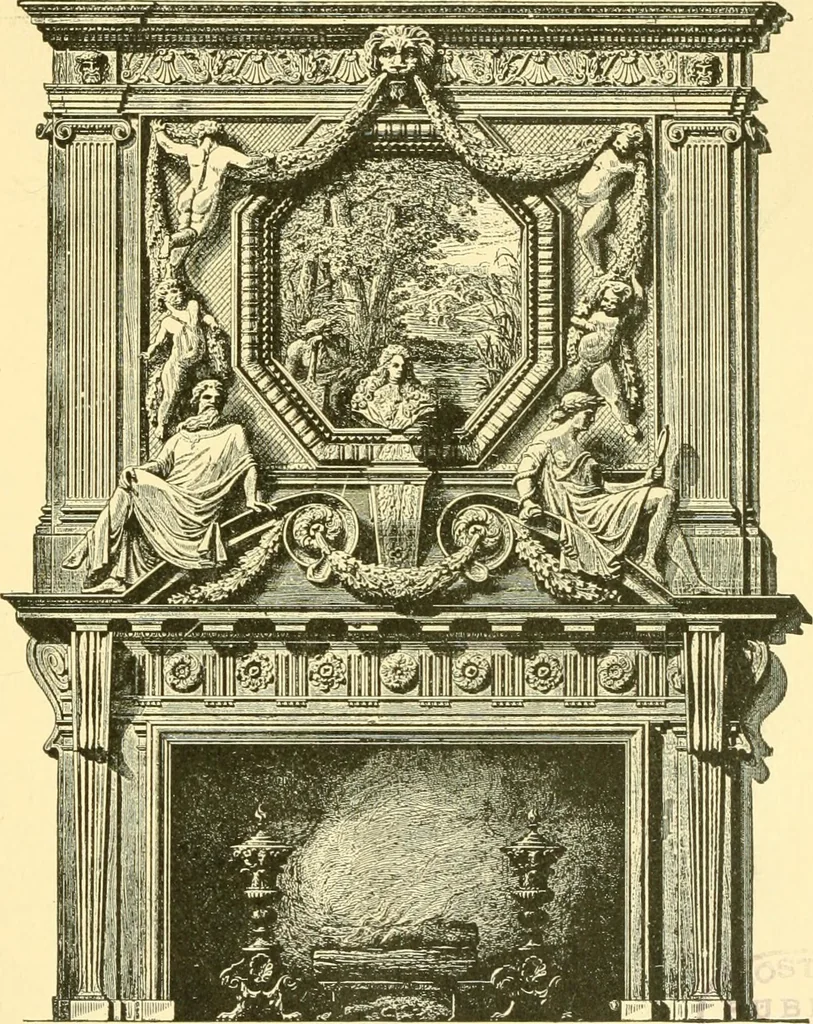 An illustration from The open fireplace in all ages, 1886, leaf 126