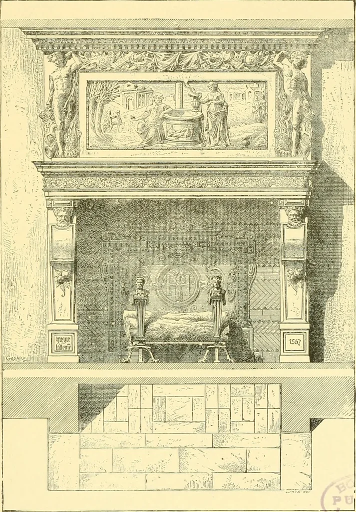 An illustration from The open fireplace in all ages, 1886, leaf 128
