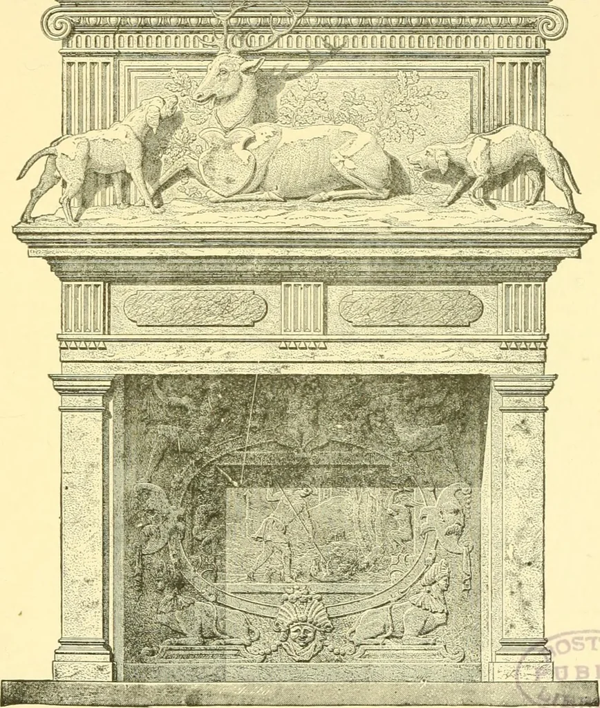 An illustration from The open fireplace in all ages, 1886, leaf 144