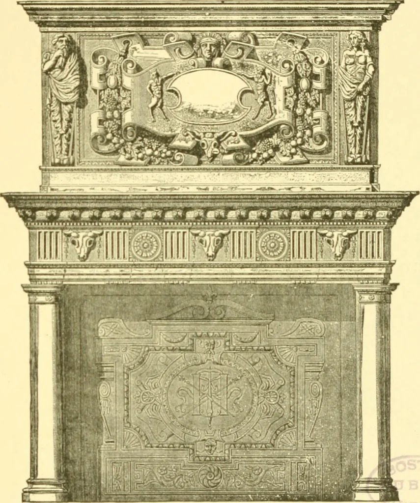 An illustration from The open fireplace in all ages, 1886, leaf 150