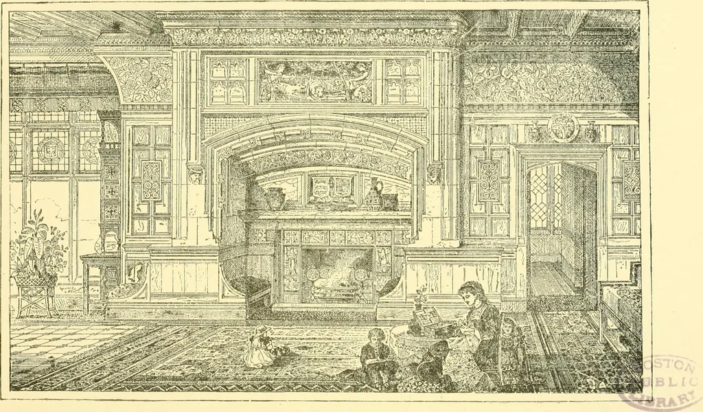 An illustration from The open fireplace in all ages, 1886, leaf 152
