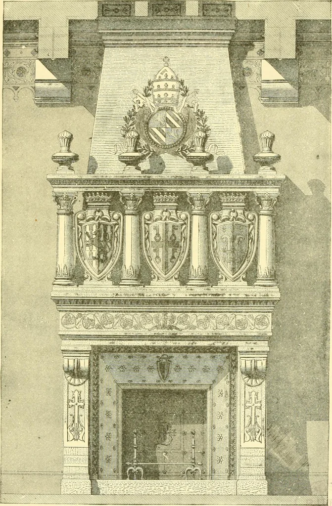 An illustration from The open fireplace in all ages, 1886, leaf 164