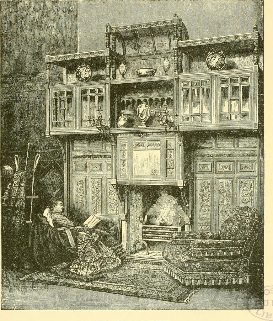 An illustration from The open fireplace in all ages, 1886, leaf 166