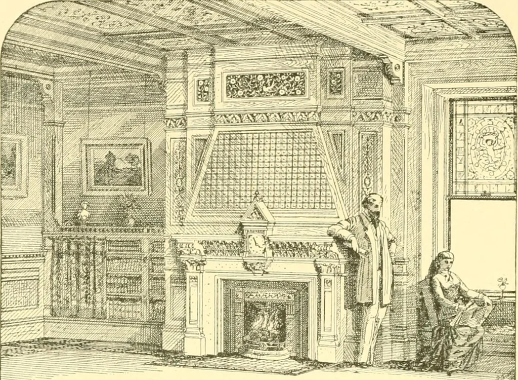 An illustration from The open fireplace in all ages, 1886, leaf 239