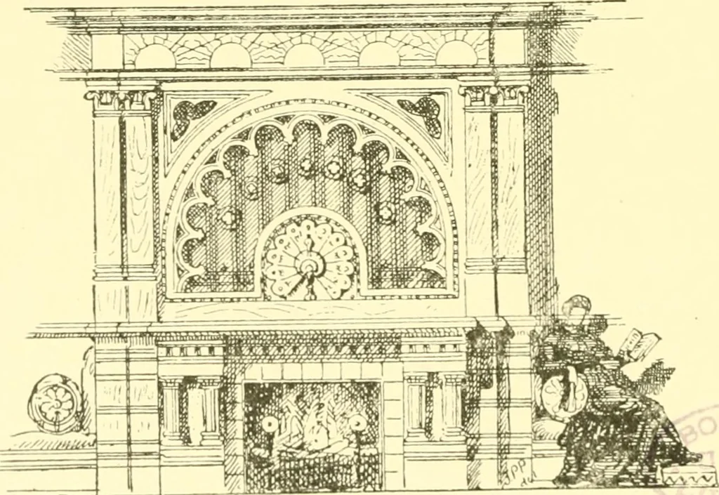 An illustration from The open fireplace in all ages, 1886, leaf 243