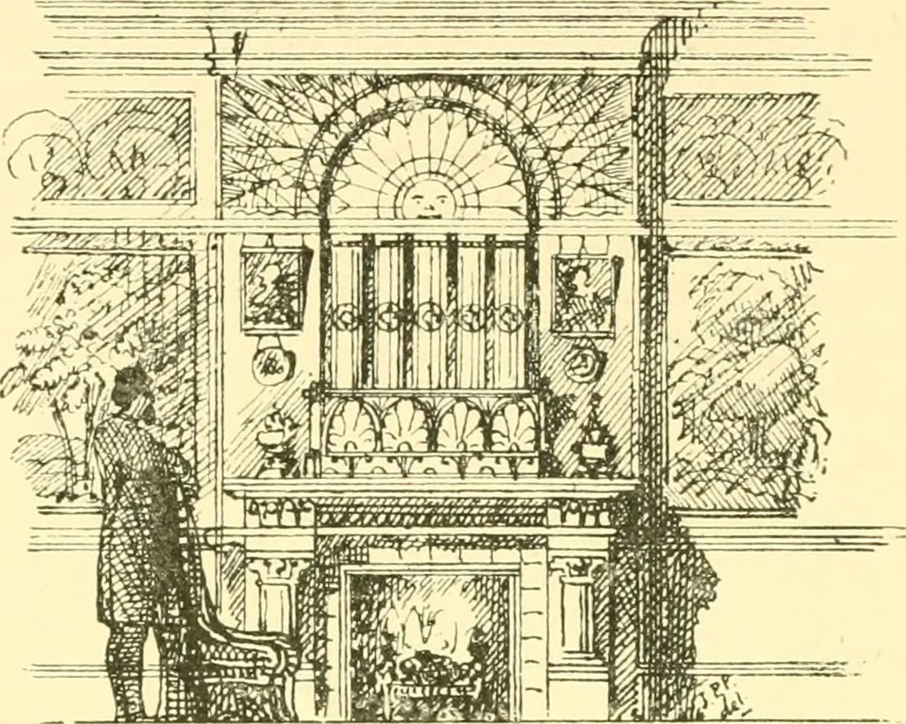 An illustration from The open fireplace in all ages, 1886, leaf 245