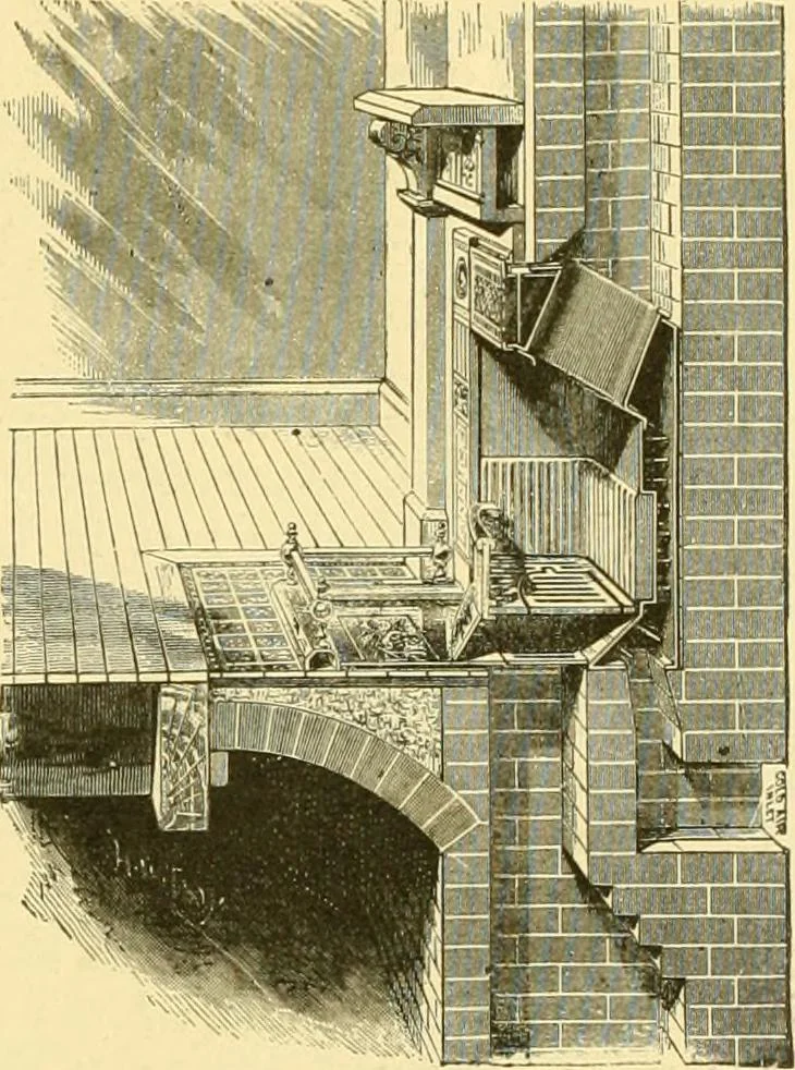 An illustration from The open fireplace in all ages, 1886, leaf 328