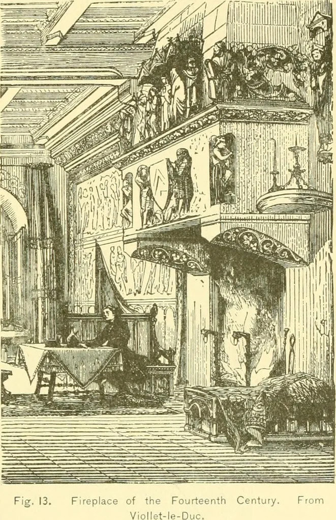 An illustration from The open fireplace in all ages, 1886, leaf 52