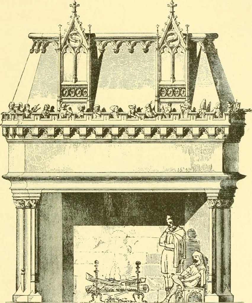 An illustration from The open fireplace in all ages, 1886, leaf 54