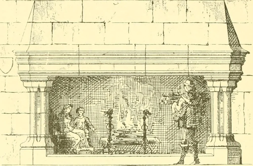 An illustration from The open fireplace in all ages, 1886, leaf 55