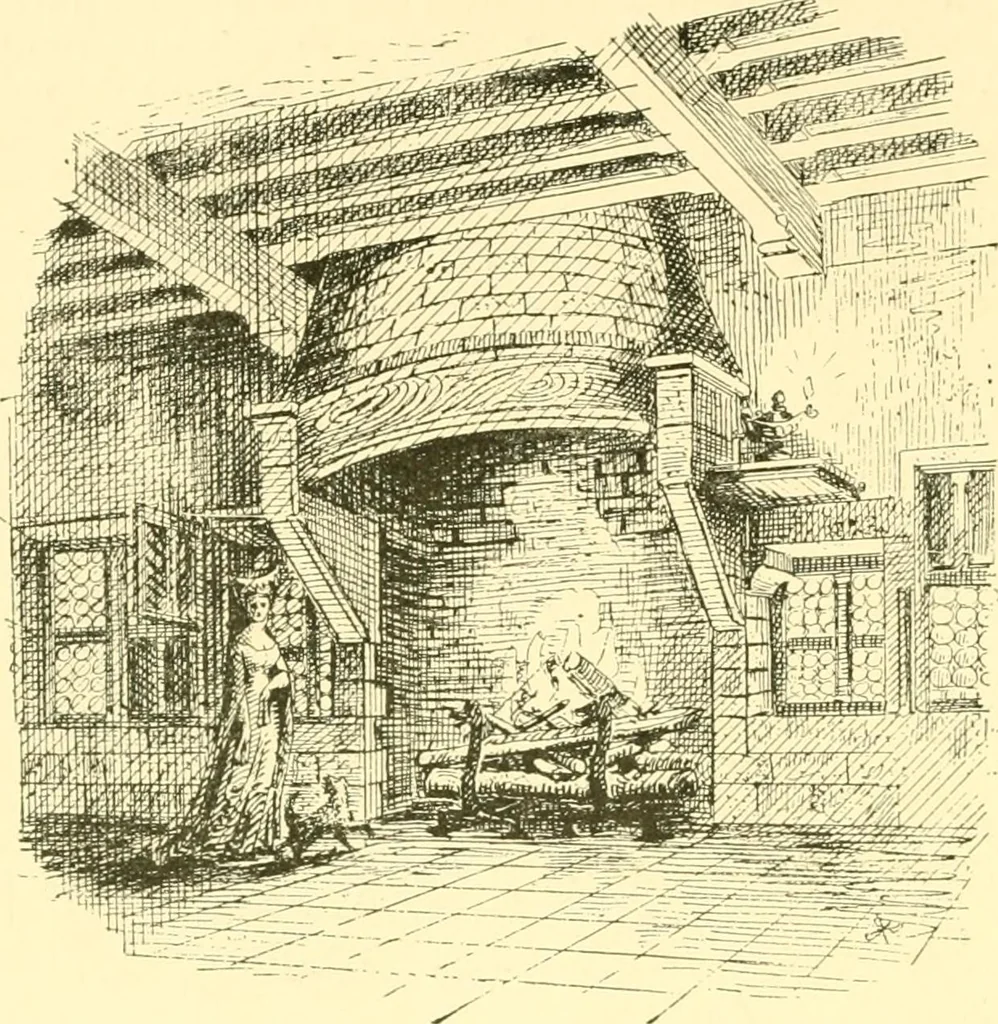 An illustration from The open fireplace in all ages, 1886, leaf 57