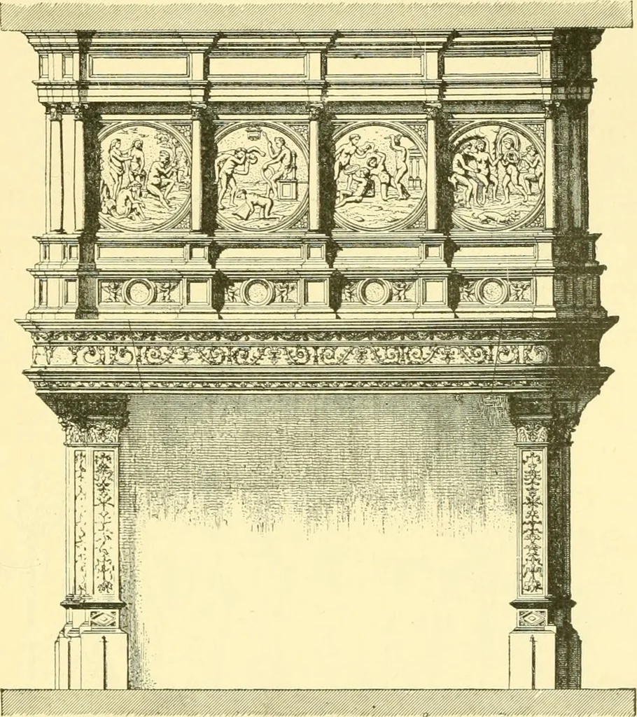An illustration from The open fireplace in all ages, 1886, leaf 62