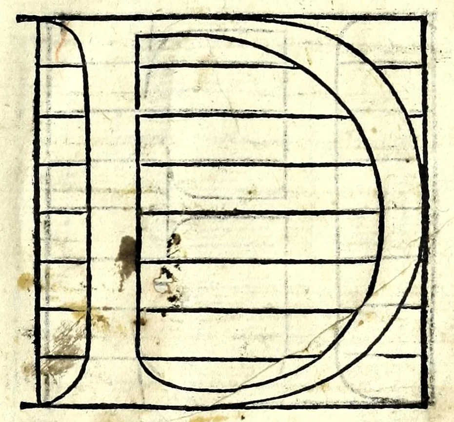 An illustration from Opera di frate Vespasiano Amphiareo da Ferrara dell'ordine minore conventvale, nella qvale s'insegna a scrivere varie sorti di lettere : & massime una lettera bastarda da lui nouamente con sua industria ritrouata, laquale serue al cancellaresco & mercantesco : poi insegna a far l'inchiostro negrissimo con tanta facilità, che ciascuno per semplice che sia, lo saprà far da se : anchora a macinar l'oro, & scriuere con esso come si farà con l'inchiostro, parimente a scriuere con l'azurro, & col cenaprio : opera vtilissima, e molto necessaria all'uso humano : aggivntovi di nvovo dve bellissimi alpha beti di maiuscole, che nell'altre impressioni non si sono piu stampati, 1572, leaf 103