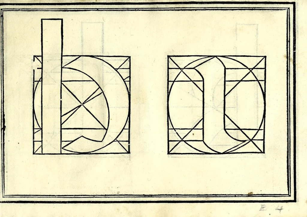 An illustration from Opera di frate Vespasiano Amphiareo da Ferrara dell'ordine minore conventvale, nella qvale s'insegna a scrivere varie sorti di lettere : & massime una lettera bastarda da lui nouamente con sua industria ritrouata, laquale serue al cancellaresco & mercantesco : poi insegna a far l'inchiostro negrissimo con tanta facilità, che ciascuno per semplice che sia, lo saprà far da se : anchora a macinar l'oro, & scriuere con esso come si farà con l'inchiostro, parimente a scriuere con l'azurro, & col cenaprio : opera vtilissima, e molto necessaria all'uso humano : aggivntovi di nvovo dve bellissimi alpha beti di maiuscole, che nell'altre impressioni non si sono piu stampati, 1572, leaf 91